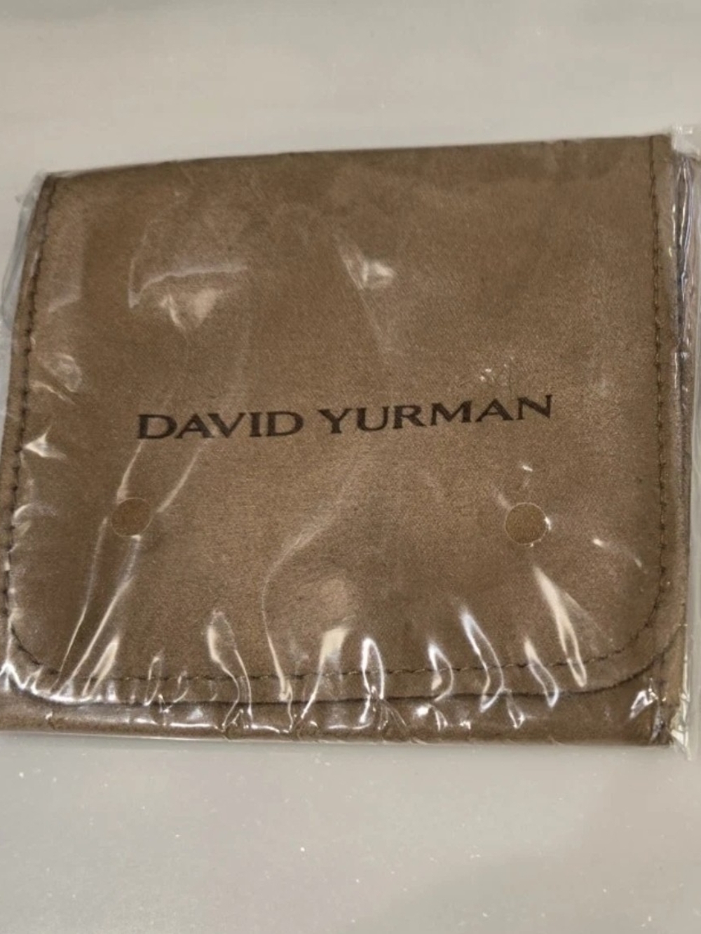 David Yurman Suede Accessory Pouch in Taupe